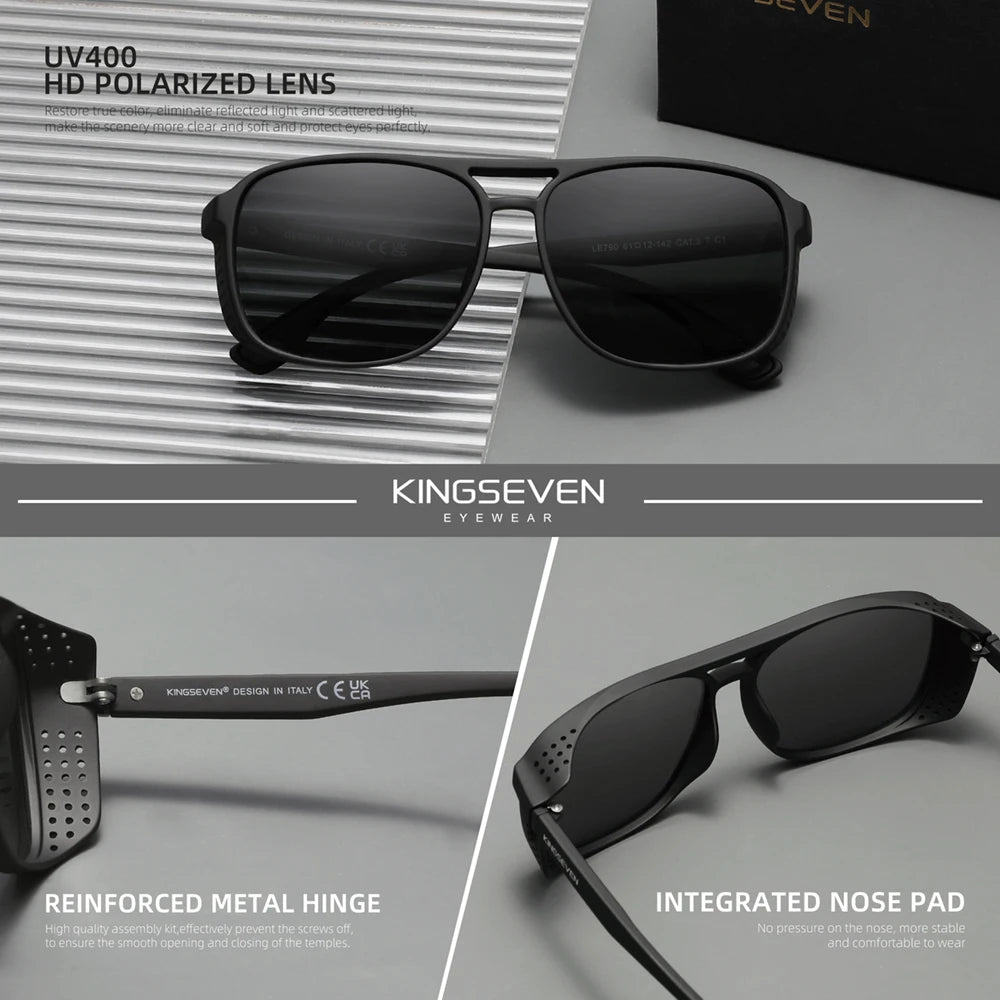 KINGSEVEN Polarized Big Frame Sunglasses — UV Protection Driving Eyewear for Men & Women