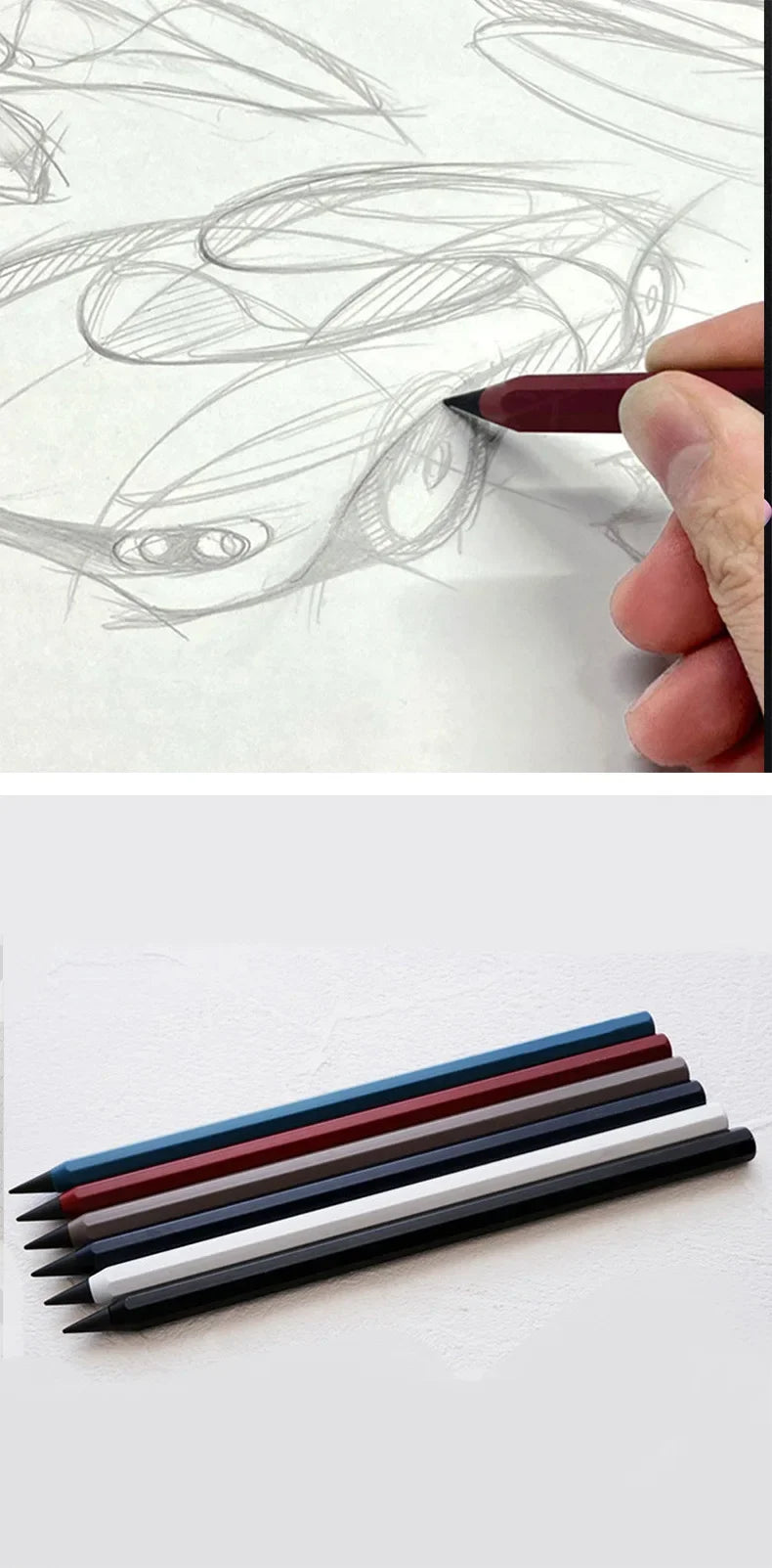 Metal Eternal Pencil – Unlimited Writing Magic Pen with No Ink, Reusable Stationery & Novelty Gift for Drawing and Notes