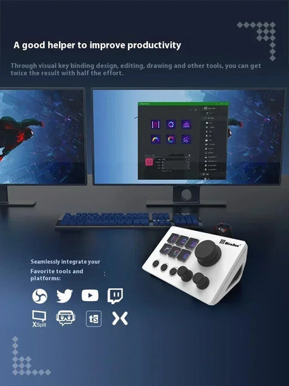 Mirabox N3 Streamdeck Keypad — Mini Customizable Macro Keyboard with Screen & Knob for Desktop