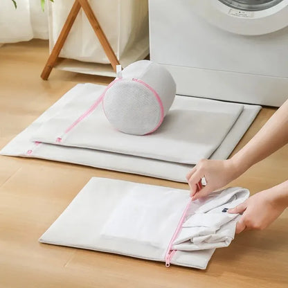 Transparent Zippered Laundry Mesh Pocket Set - 2Pcs/7Pcs, 6 Sizes, Reusable & Sturdy for Washing Machine Protection