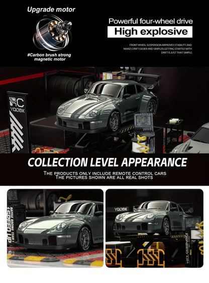 1:24 4WD RC Drift Car – High-Speed 20KM/H Remote Control Racing Toy with Turbo, 2-Speed & LED Lights for Kids & Adults