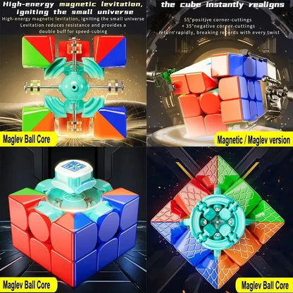 MoYu RS3M V5 3x3 Magnetic Speed Cube - Professional Magic Cube Puzzle for Speedcubing and Fidget Fun
