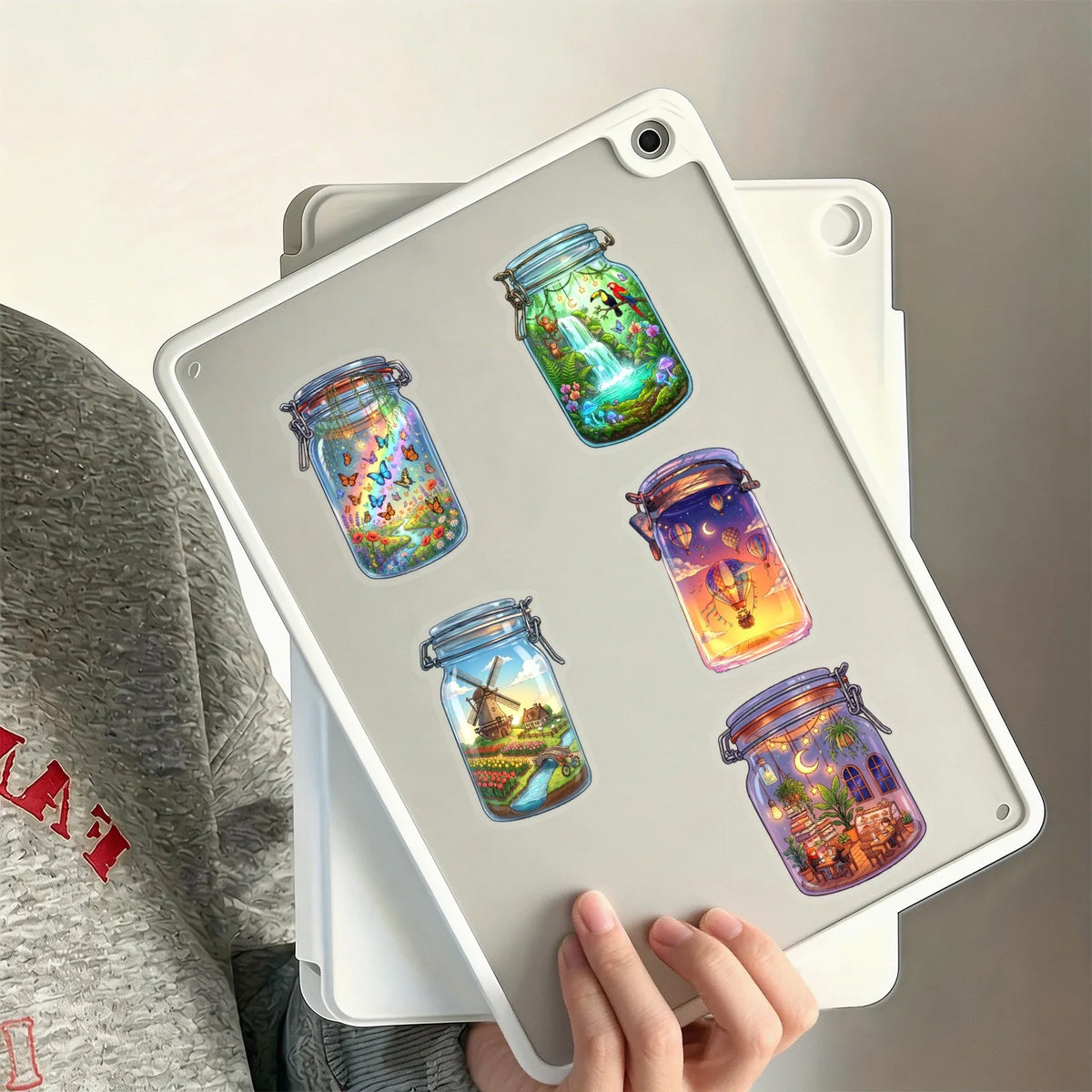 50PCS Miniature Scenery Stickers - Fantasy Aesthetic Waterproof Decals for Laptops, Scrapbooks, Luggage & DIY Crafts