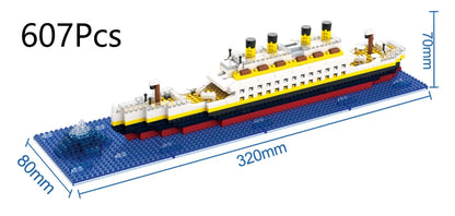 Titanic Building Block Model Kit - Giant Cruise Ship Puzzle Toy for Kids, Boys & Girls, Desktop Display & Birthday Gift