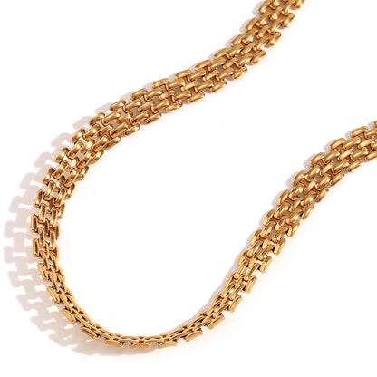 E.B.belle 18K Gold Plated Stainless Steel Chain Bracelet Watch Strap Necklace – Women’s Luxury Fashion Jewelry Accessories