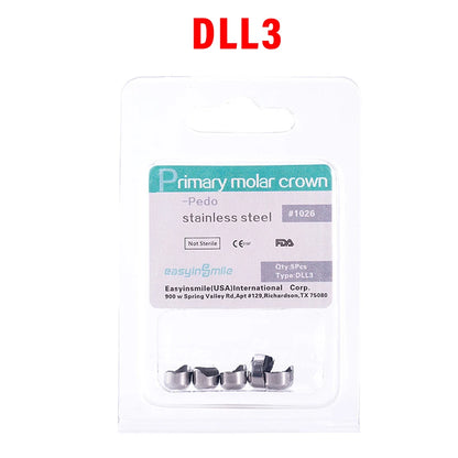 5PCS EASYINSMILE Kids Stainless Steel Dental Crowns – Primary Molar Teeth Refill D2-D7