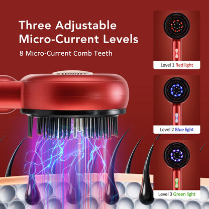 Electric Scalp Massage Comb – Red Light Therapy Hair Growth Brush with Vibration, Anti-Hair Loss & Oil Applicator