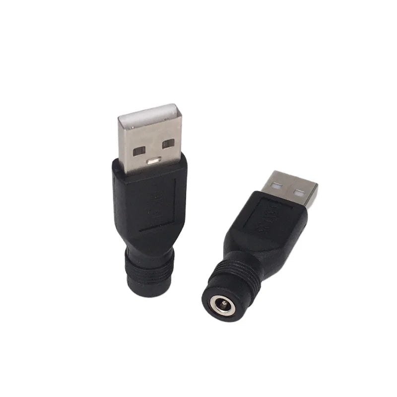 DC Female Jack to USB 2.0 Male Adapter - 5V Power Connector for 3.5×1.35mm, 4.0×1.7mm & 5.5×2.1mm Plugs