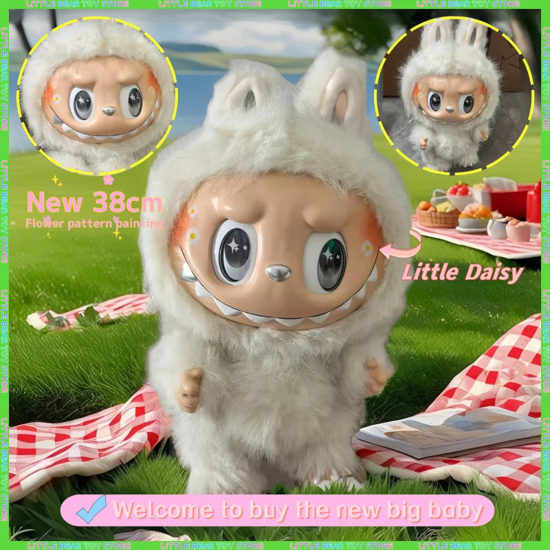 38cm Labubu Zimomo Angel Vinyl Figure – Creative DIY Monster Pendant Toy Gift