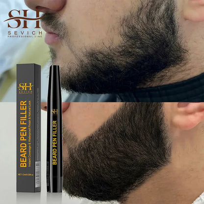 Waterproof Beard Filler Pen – Black Beard & Mustache Coloring Tool for Men, Hair Line Enhancer