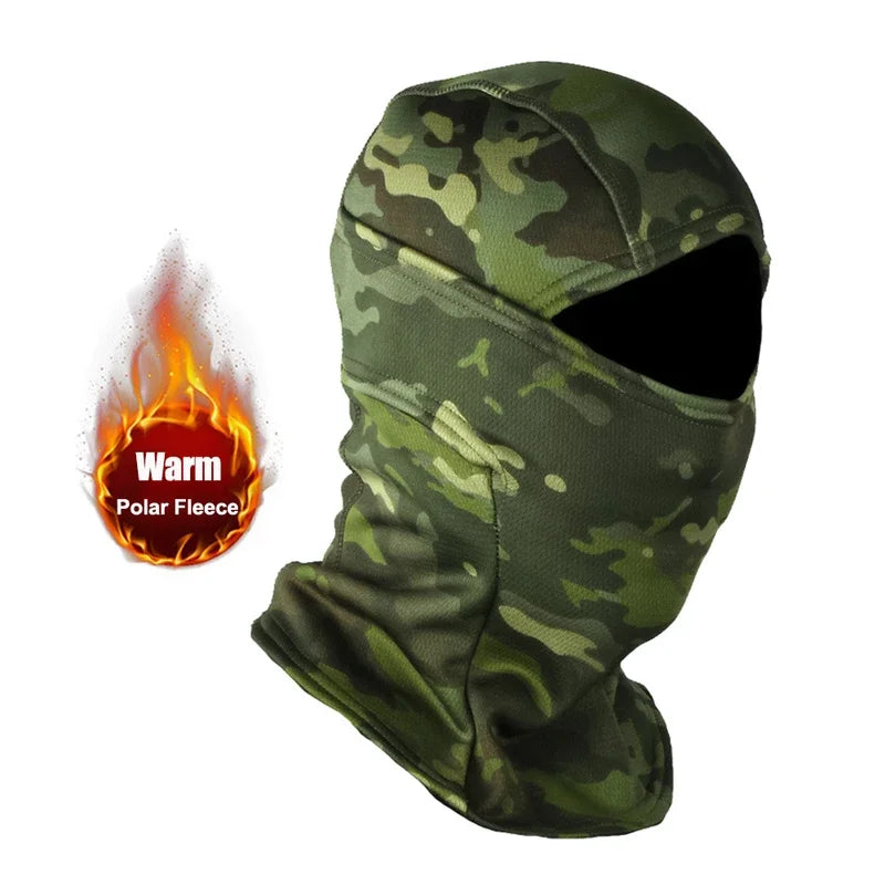 Winter Fleece Camouflage Balaclava – Warm Full Face Mask for Skiing, Cycling & Motorcycling, Cold-Proof Helmet Lining