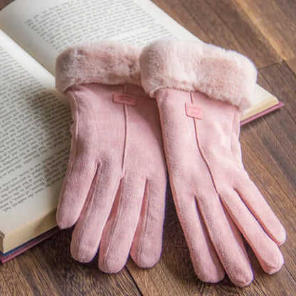 Cute & Warm: New Fashion Furry Gloves for Autumn Winter - Full Finger Mittens for Women's Outdoor Sports, Touch Screen Compatible