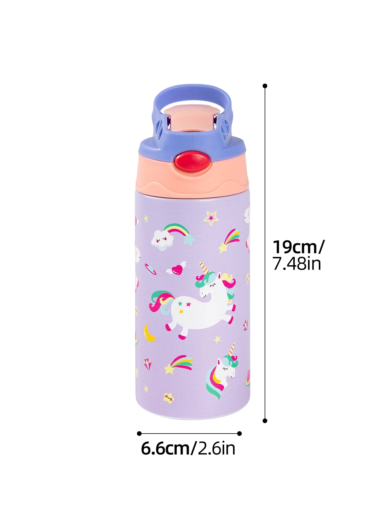 Cartoon Stainless Steel Insulated Cup — Animal Print Thermal Tumbler with Straw Lid, Bow Design Coffee Cup Gift