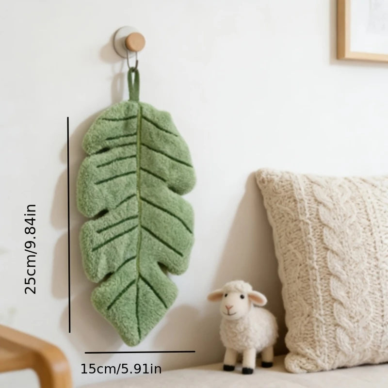 Banana Leaf Hanging Hand Towel - Decorative Kitchen & Bathroom Wipe Cloth