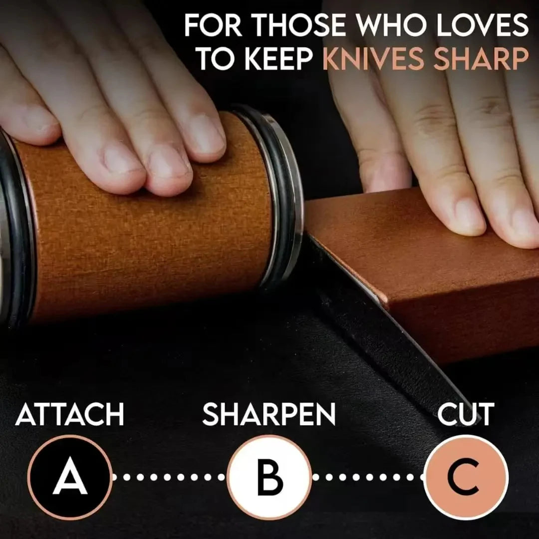 New Rolling Double-Sided Diamond Knife Sharpener – 15° & 20° Magnetic Angle Roller for Kitchen Sharpening