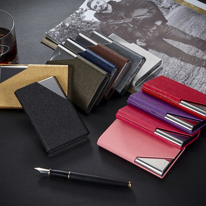 Luxury Laser Engraved Logo Wallet: PU Leather Business Card Holder for Women & Men - Fashion Brand Metal Aluminum Case for ID & Credit Cards