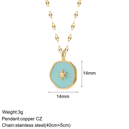 Heart Evil Blue Eye Sun Necklace – Cute Dog, Bee & Elephant Gold Pendant with Long Stainless Steel Chain for Women
