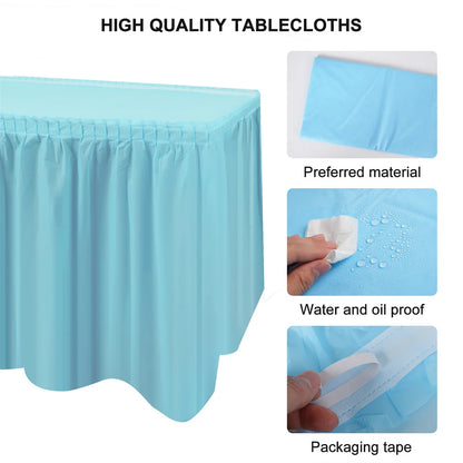 2PCS Disposable Paper Tablecloth & Table Skirt Set – Rectangular Party Table Cover for Events, Weddings & Decorations