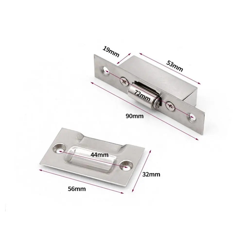 Hidden Stainless Steel Cabinet Door Latch – Heavy-Duty Roller Catch Lock for Cupboards & Wooden Doors, High-Quality Hardware