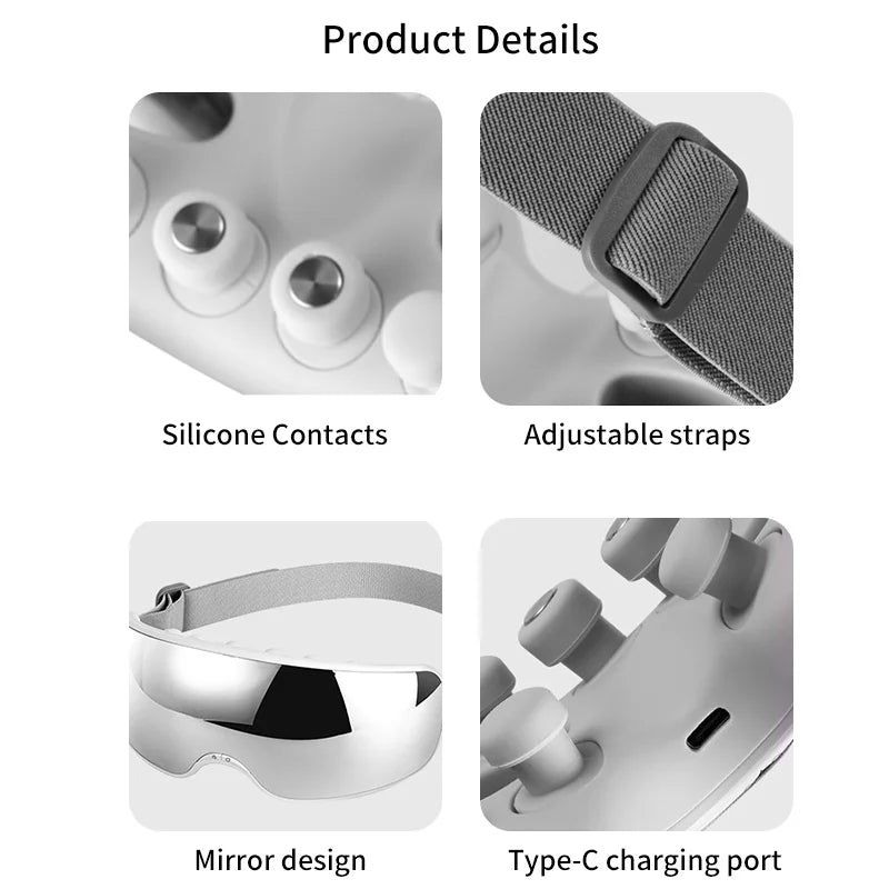 Eye Massager with Acupoint Vibration & Hot Compress | Bluetooth Music Eye Care Device