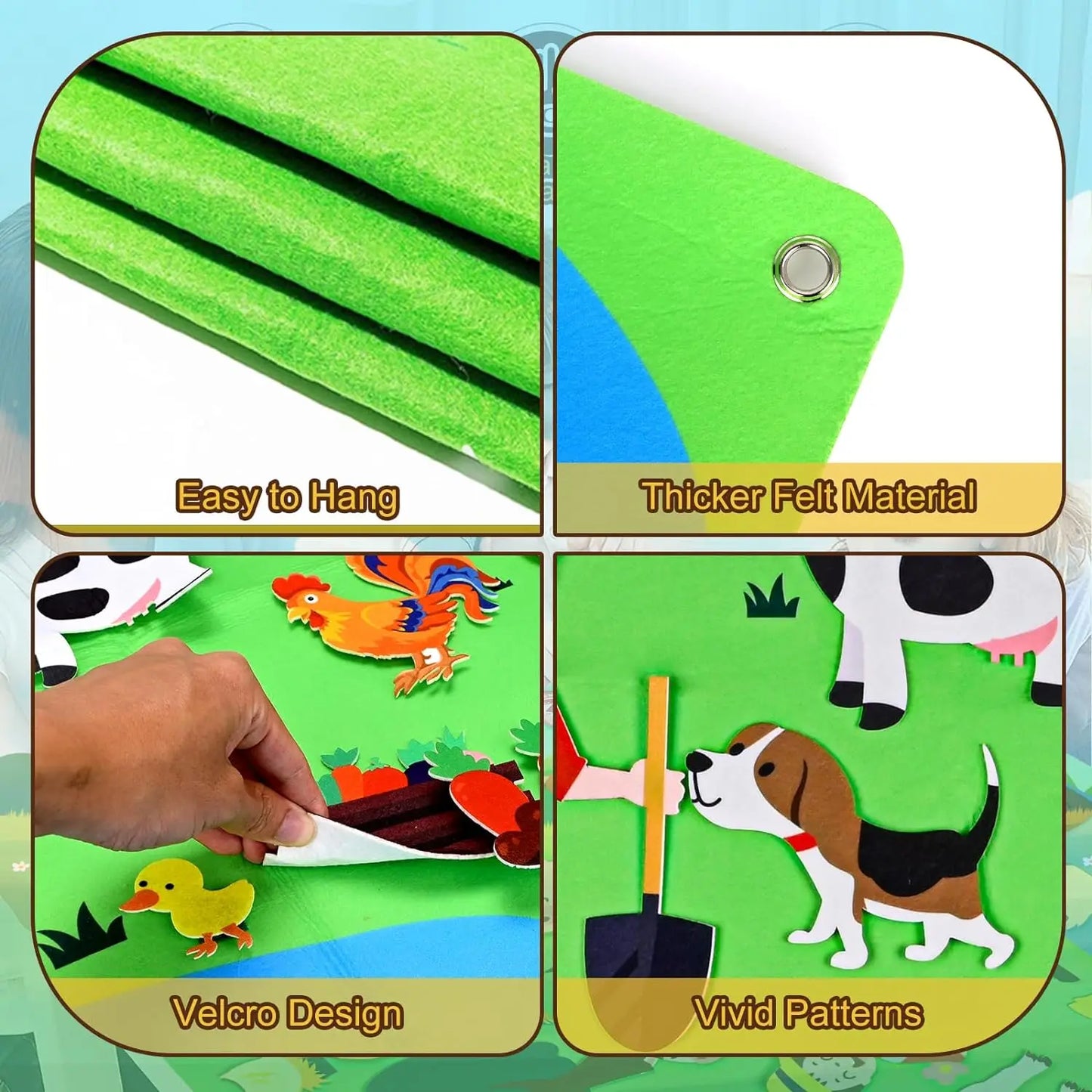 Farm Animals Felt Story Board Set – Interactive Early Learning Wall Puzzle Toys for Toddlers