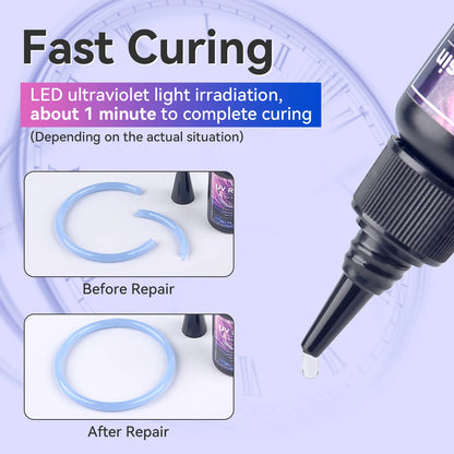 UV Epoxy Resin Glue 20g/30g/50g – High Transparency Fast Drying UV Curing Adhesive for Jewelry Making & DIY Crafts Decor