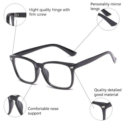Square Blue Light Blocking Glasses – Nerd Eyeglasses Frame for Computer & Gaming Protection