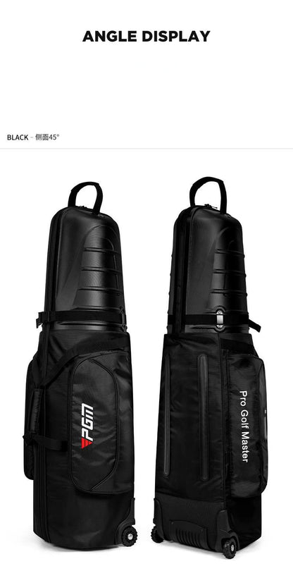 PGM Golf Aviation Bag – Hard Shell Anti-Collision Travel Bag with Roller Skating Belt, Men & Women, HKB014