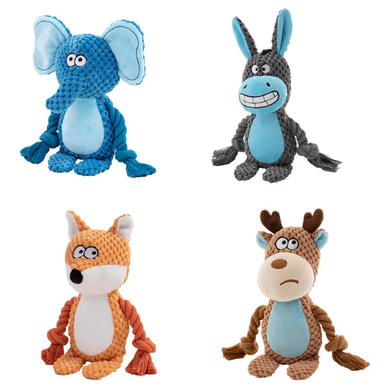 Small Dog Plush Chew Toy - Bite Resistant Squeaky Puppy Rattle Toy for Interactive Pet Play & Training