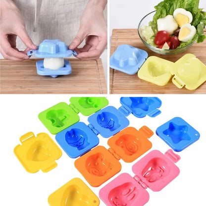 Cartoon Cute Boiled Egg Mold Set - Fish, Cart, Heart Shapes - Sushi Rice and Fondant Cake Decorating Tool for Children's Lunch