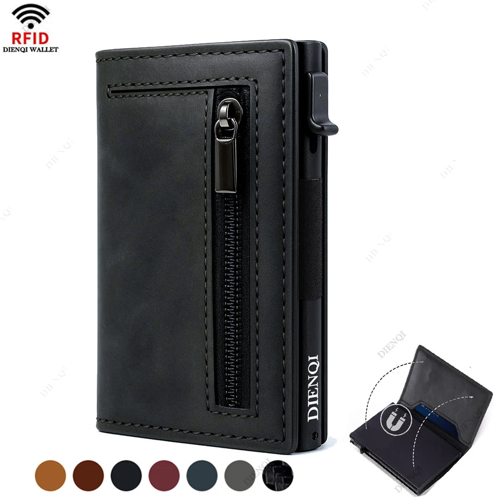 Luxury RFID Blocking Metal Card Holder – Slim Aluminium Wallet for Men, Minimalistic Credit Card & Money Bag