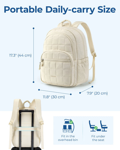 BAGSMART Women's Laptop Backpack – Water-Resistant 15.6 Inch School & College Bag for Girls, Large Mochila