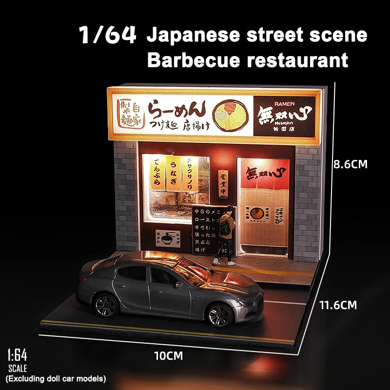 1/64 Scale Tavern Restaurant Model Scene with Lamp – Miniature Simulation Diorama Display Decor (No Figures or Cars)