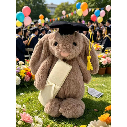 Cute Floral Bunny Plush Gift - Leopard Bunny Barcelona Bear Cake Bunny Bouquet Design Birthday Present Essential