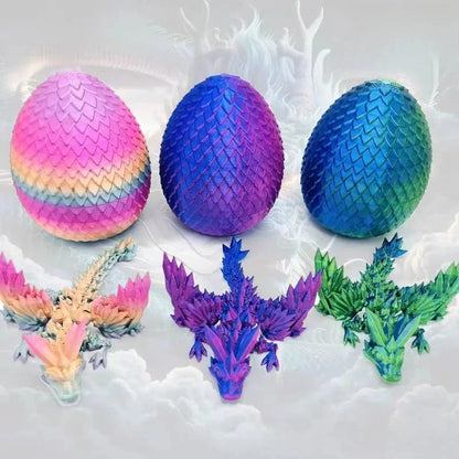 3D Printed Articulated Dragon Figurine - Colorful Gem Dragon Movable Joint Desktop Fantasy Action Figure Craft