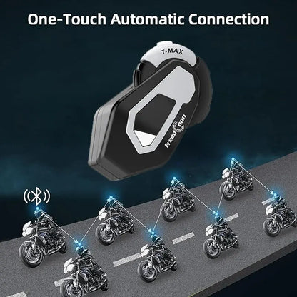 Freedconn T Max Motorcycle Helmet Bluetooth 5.0 Intercom – Waterproof Headset with Hands-Free Communicator, FM Radio, 1000M Range for 6 Riders