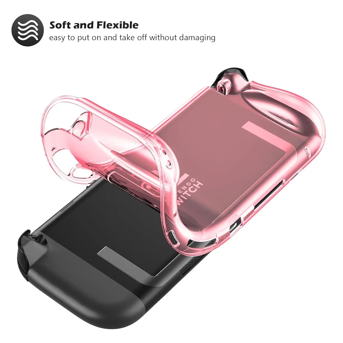 Protective Case Kit for Nintendo Switch 2 (2025) — Clear TPU Cover, Anti-Scratch, Shock-Absorption, Ergonomic Grip Design