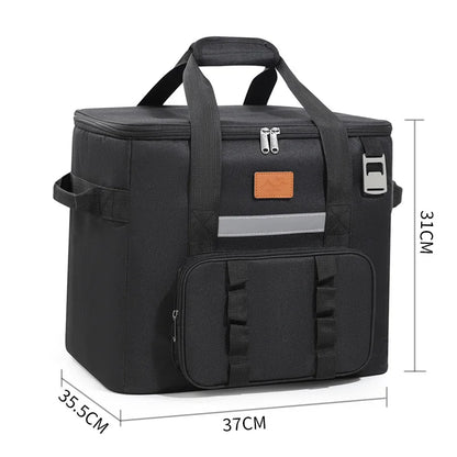 40L Large Thermal Food Carrier Bag – Insulated Leakproof Cooler Tote with Zipper for Women, Portable Picnic, Camping & Beach Use