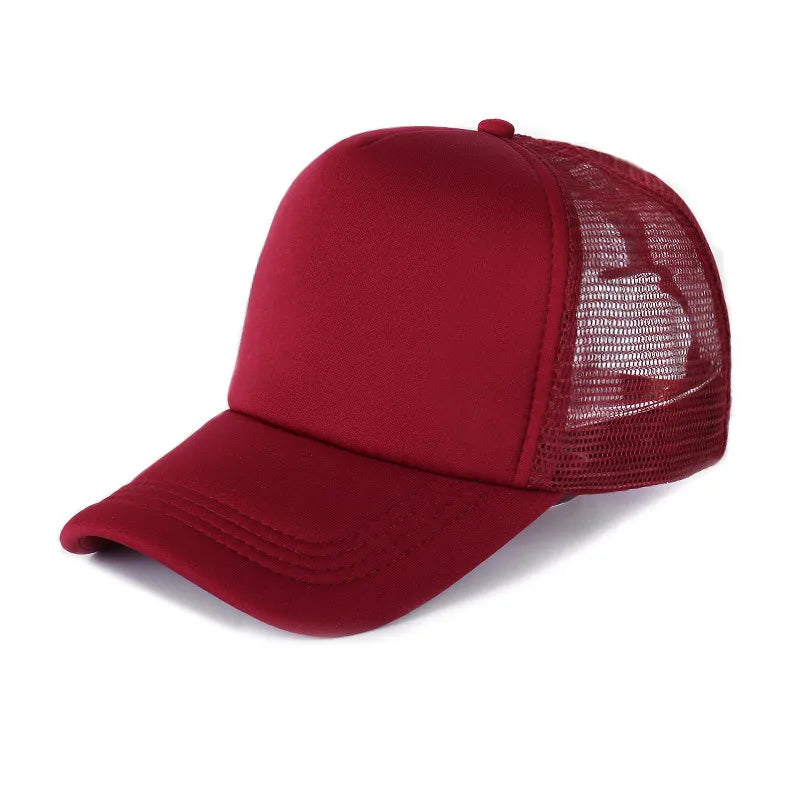 Custom Logo Mesh Trucker Cap - 5 Panel Snapback Baseball Hat for Men & Women Summer Sports Sun Hat