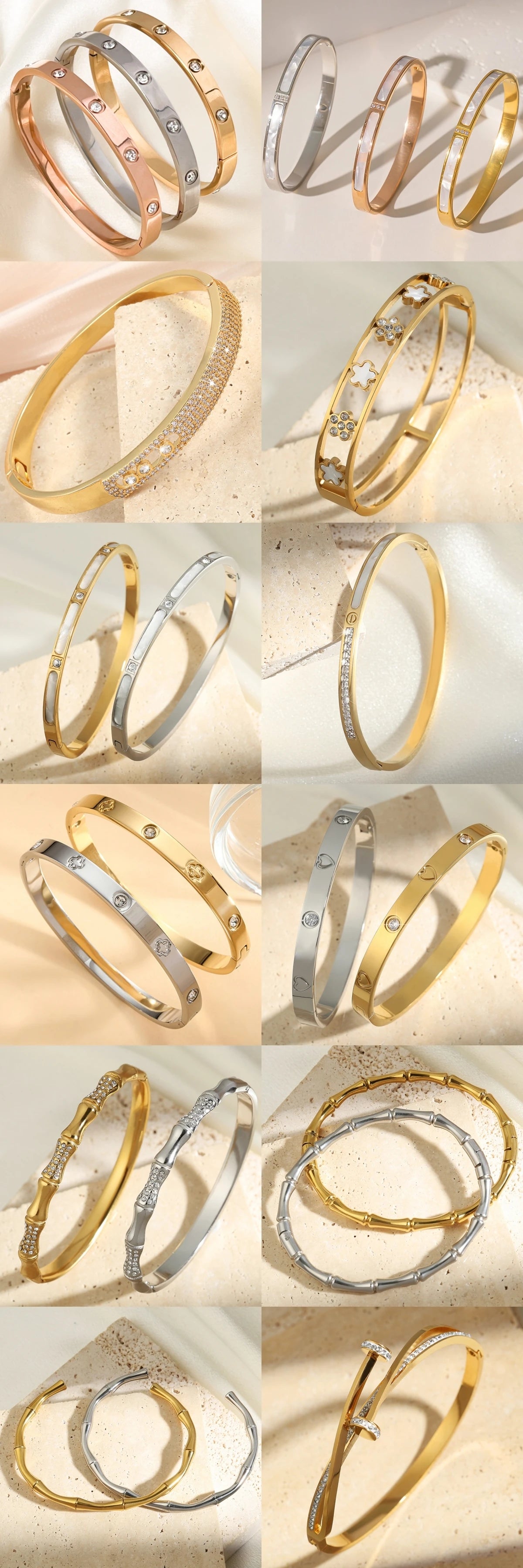 UILZ 316 Titanium Steel Nail Light Bracelet — Luxury Multi-Functional Jewelry for Women