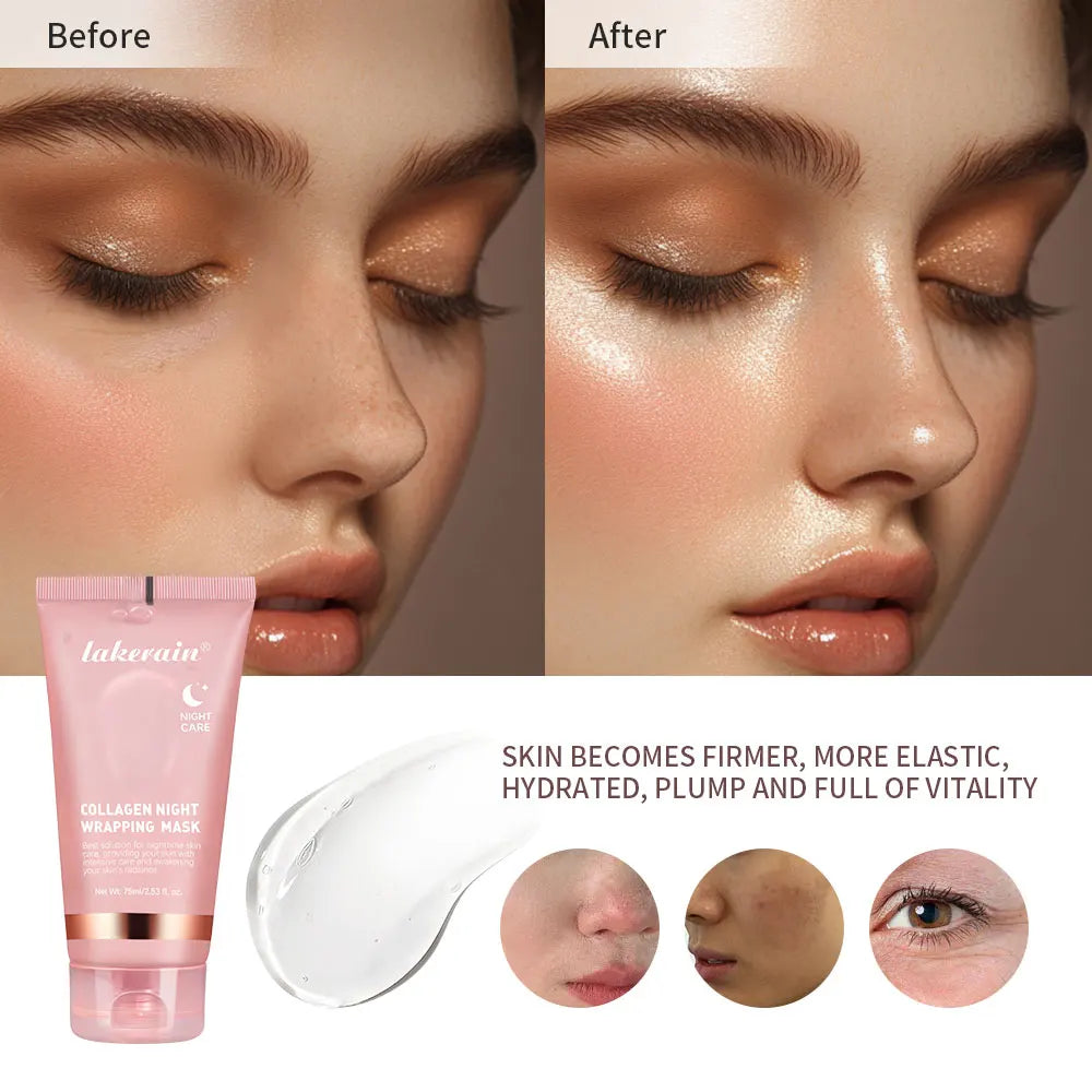 Night Collagen Wrapping Mask – Moisturizing, Brightening & Rejuvenating Korean Face Mask for Glowy Skin & Elasticity