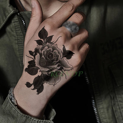 Waterproof Temporary Rose Flower Tattoo Stickers – Fake Flash Body Art for Men & Women Hands and Body