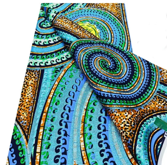 African Golden Glitter Wax Fabric - Soft Cotton Ankara Batik Print Material for Uniforms