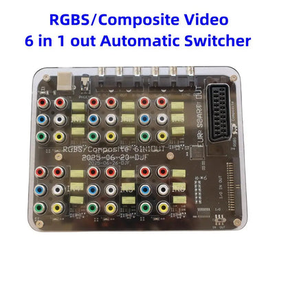 2025 6-in-1 RGBS Distributor & Converter – SCART Auto Switcher Board for MD/MD2/SS/PS/PS2/PS3/DC/SFC