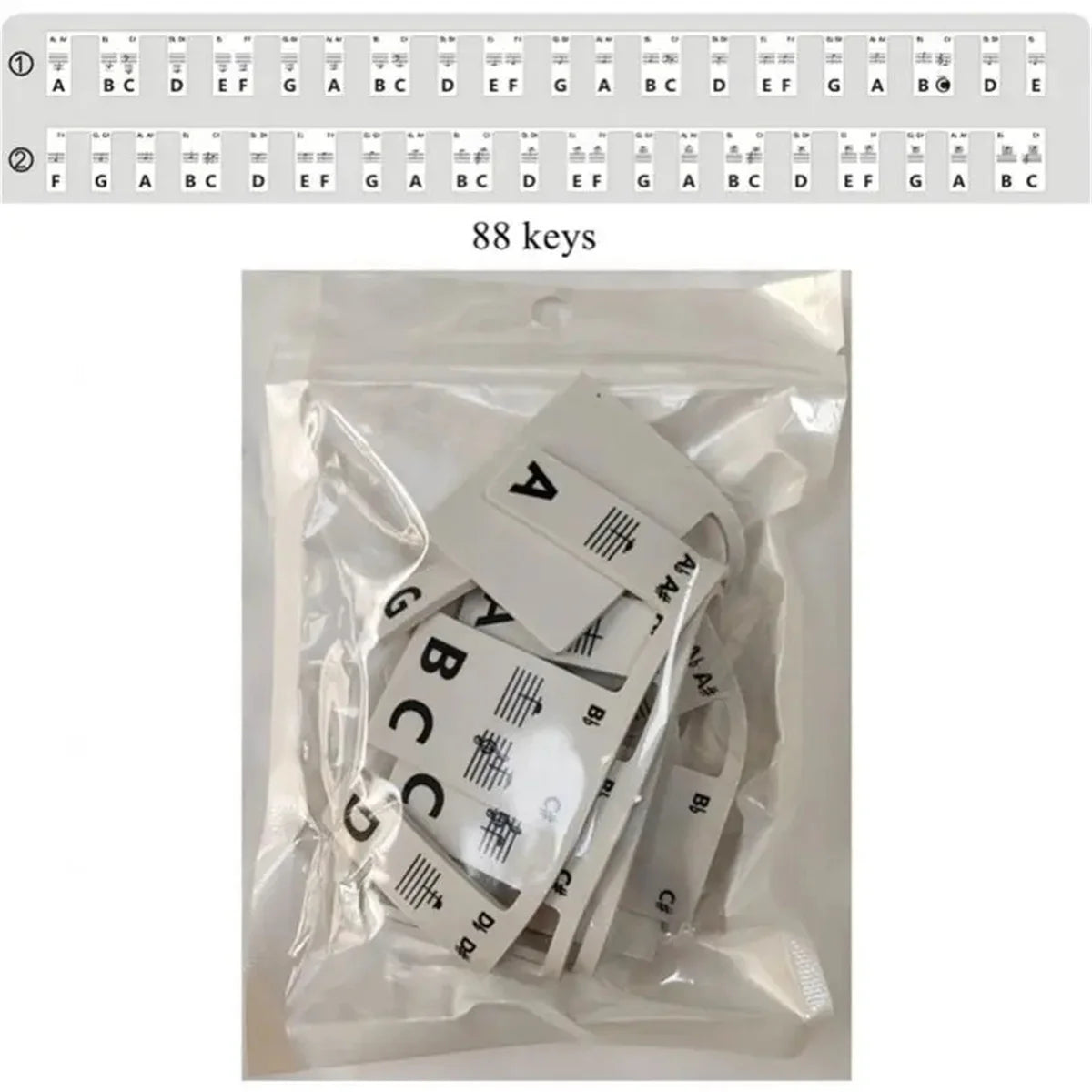 Miwayer Removable Piano Keyboard Stickers – Note Labels for 88/61 Keys, Learning Guide for Beginners