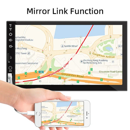 1DIN 7" HD Car Radio – CarPlay Android Auto Multimedia Player with Touchscreen, FM, AUX, Bluetooth & MirrorLink Universal Autoradio