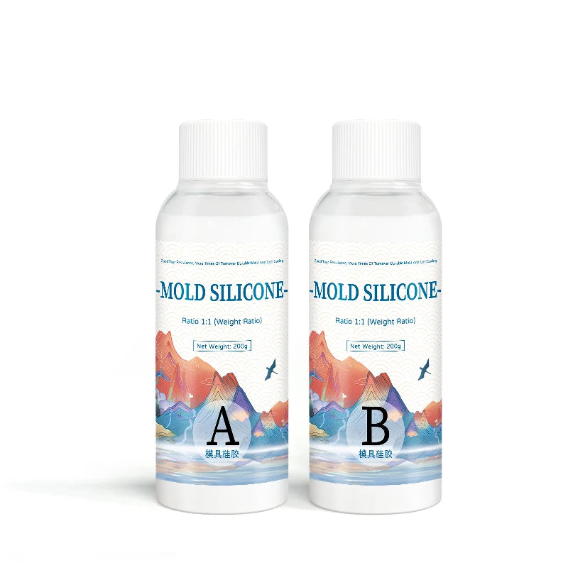 DIY Silicone Mold Making Kit – AB 1:1 Liquid Silicone Rubber, Fast Curing Mold Casting Material (200g/500g)