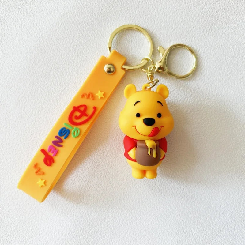 Cute Cartoon Bear Figurines & Silicone Keychains - Anime Bag Charms, Backpack Pendants & Couple Gift Accessories