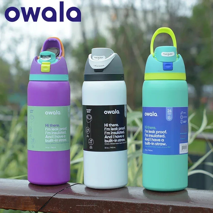 Owala Cup Vacuum Flask – Stainless Steel Thermal Mug for Hot & Cold Drinks, Coffee Tumbler & Thermos