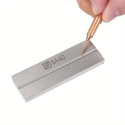 Multi-Function Grindstone Tweezers Corrector - Precision Repair Tool for Tweezers, Soldering Iron Tips and Knife Pointed Heads